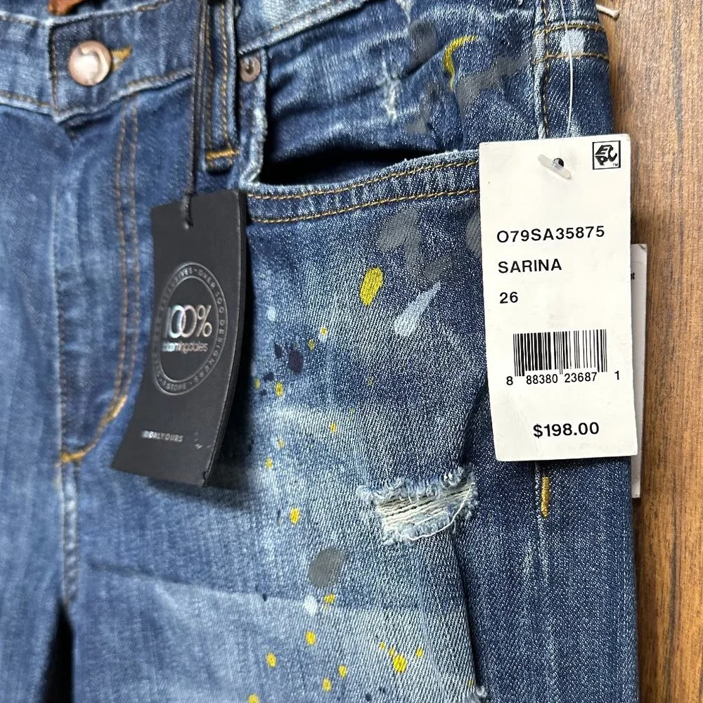 NWT Joe's Jeans Billie Ankle Boyfriend Jean - Sarina Paint Splatter Detail - Picture 6 of 6